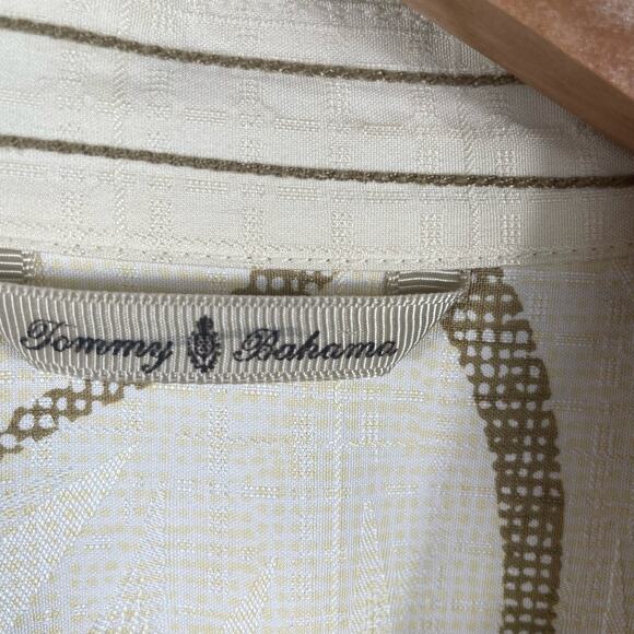 Tommy Bahama Short Sleeve Shirt Men's Button Up  XL Cream 100% Silk Summer Wear - Picture 3 of 11